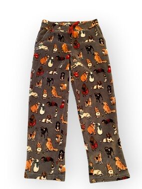 Vera Bradley plush fleece Pajama Pants in Holiday Dogs grey